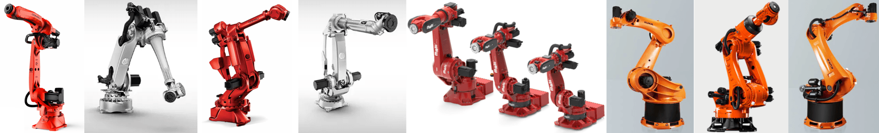 Industrial robots from MABI, Comau, and Kuka